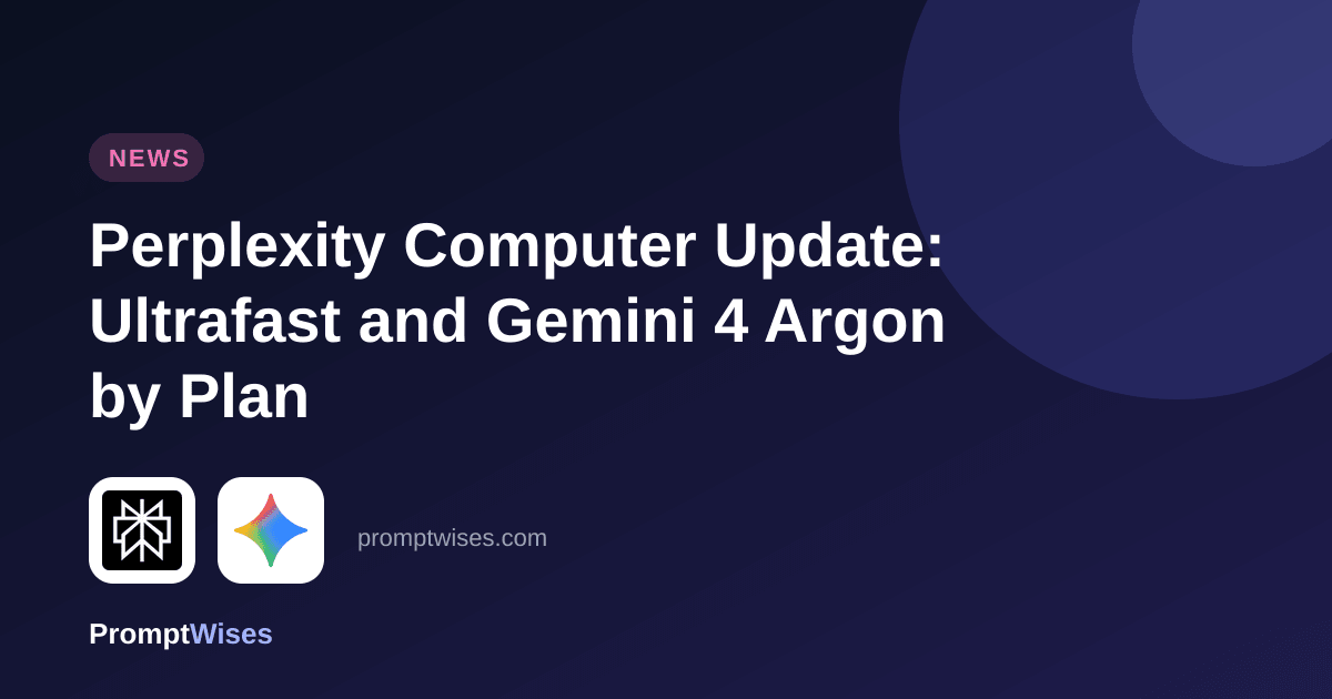 Perplexity Computer Update: Ultrafast and Gemini 4 Argon by Plan